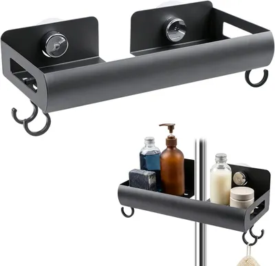 Imagen del producto de Estante para ducha, sin necesidad de taladrar, de metal, 30 x 10 cm, resistente a la corrosión, para usar en la ducha