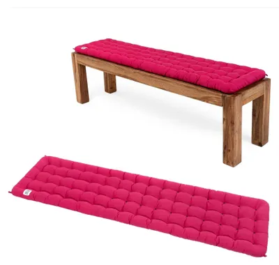 Produktbild von Bankauflage für Sitzbank, bequemes Sitzpolster, waschbar bei 95°C, pflegeleichte Sitzauflage,  Germany (180 x 40 cm, Hot-Pink)