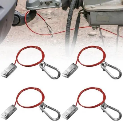Productafbeelding van Set van 4 trekdraden met vorkkop, 1 meter aanhangertouw, trekdraden, remkabels - voor remklauwen en reistreinen.