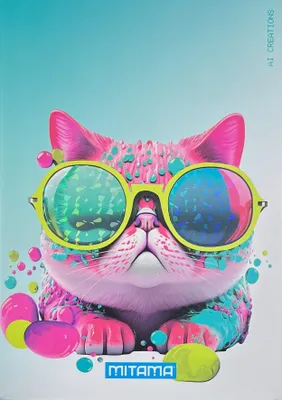 Produktbild von Heft "Animal", A4+, liniert mit Rändern, 40+2 Blatt, Katze, MITAMA 62744-90115