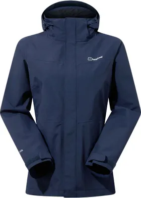 Dunkelblaue Hardshelljacke für Damen; Hillwalker InterActive Shell Jacket von Berghaus; mit Kapuze und Reißverschluss.