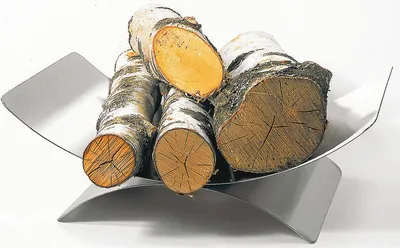 Produktbild von Holzkorb Holzaufbewahrung Edelstahl matt gebürstet B / H / T – 45 / 17 / 30cm