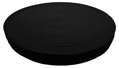 1 Meter Polycotton Gurtband 25mm breit schwarz 2mm und 1,35mm