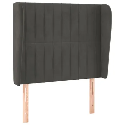 Produktbild von vidaXL Kopfteil mit Ohren Dunkelgrau 103x23x118/128 cm Samt