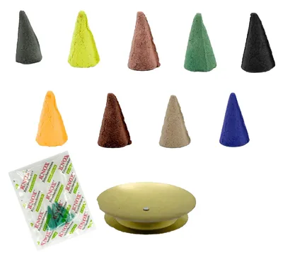 Produktbild von KNOX Riesen Räucherkerzen - 9er Set - Inklusive Räucherschale in Gold und 3 Proben Meeresbrise Größe M - für ein unwiderstehliches Dufterlebnis