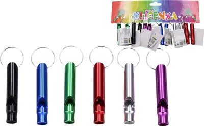 Produktbild von Schlüsselanhänger mit farbiger Pfeife, 6 cm