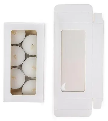 Produktbild von Pappschachteln Kraft weiß mit Fenster 7x2.1x13.8 cm (25 Stück) [WKRGW315]