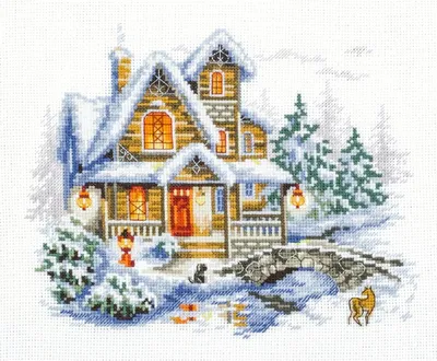 Obrázok produktu pre Magic Needle Zweigart Edition sada na vyšívanie krížikom "Winterhütte", počítaný vzor, 20x17cm