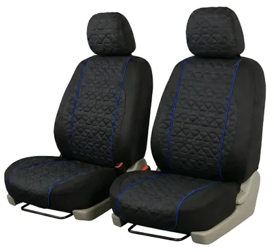 Productafbeelding van Auto-accessoires Lupex: universele stoelhoezen voor de voorstoelen – stof, zwart-blauw