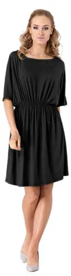 Produktbild von Kleid Minikleid, 3/4 Arm mit Gummizug an der Taille ; Schwarz S/M 36/38