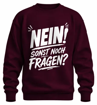 Imagen del producto de ¡No! ¿Alguna otra pregunta? Camiseta con estampado irónico y sarcástico, color burdeos, talla XXL