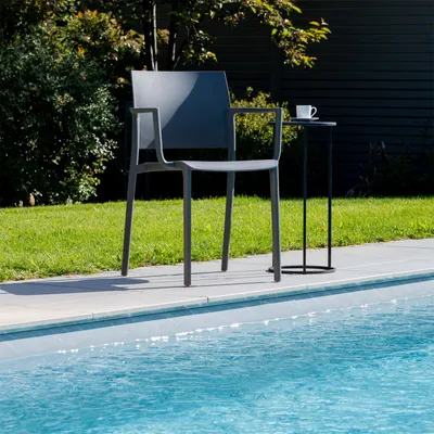 Produktbild von Gartenstuhl TERRA im 4er Set stapelbar, grau - Terassenstuhl aus UV-beständigem Kunststoff, leichter Stuhl für In- und Outdoor, Balkonstuhl aus Polypropylen