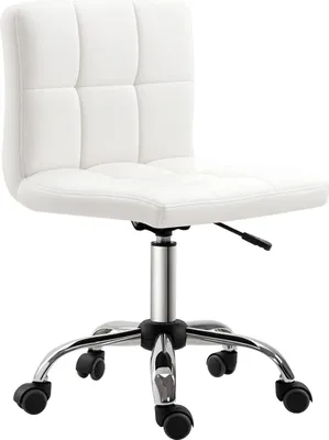 Obrázek produktu pro Kancelářská židle HOMCOM, ergonomická židle k psacímu stolu bez područek, bílá