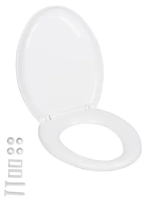 Produktbild von Bath & Shower Toilettendeckel, WC Sitz mit Soft Close, Toilettensitz Einfach zu säubern, Oval weiß