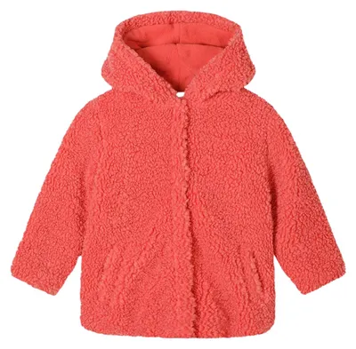 Produktbild von Minoti - Jacke für Mädchen, mit Kapuze, Borg Fleece Futter MN529 (86) (Koralle)