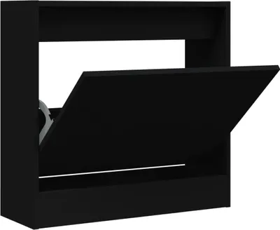 Produktbild von vidaXL Schuhschrank Schwarz 60x21x57 cm Holzwerkstoff