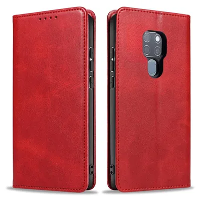 Produktbild von Handyhülle für Huawei Mate 20 Kunstleder Flip Cover Hülle Klapphülle Case Kartenfach Farbe: Rot