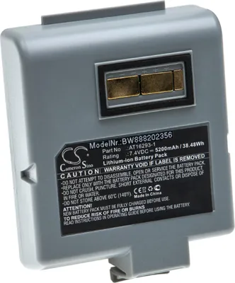 Produktbild von vhbw Akku Ersatz für Zebra AT16293-1 für Drucker Kopierer Scanner Etiketten-Drucker (5200 mAh, 7,4 V, Li-Ion)