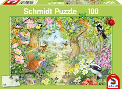 Image de Schmidt Spiele 56370 Puzzle Animaux dans la forêt - 100 pièces