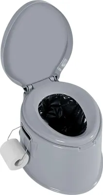Image de Toilettes de camping toilettes de voyage portables toilettes mobiles avec seau amovible gris