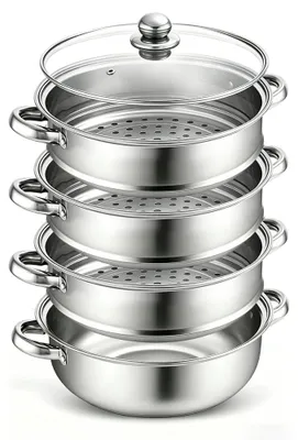 Zdjęcie produktu dla Stoompanienka ze wkładem do gotowania na parze, średnica 28 cm - nadaje się do użytku z wszystkimi rodzajami źródeł ciepła