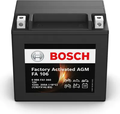 A black Bosch battery for a vehicle, shown from a slightly elevated front-diagonal angle on a white background.
