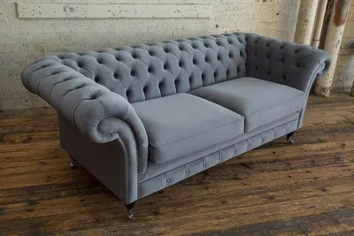 Image de Chesterfield Canapé Textile Tissu Designer Canapé Meuble Design Noble 3 places Velours