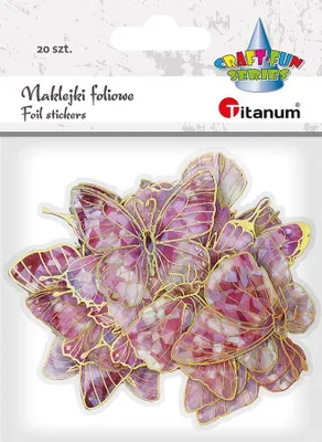 Image de Autocollants en feuille Papillons rose 20 pièces Titanum