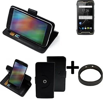 Produktbild von K-S-Trade Case Schutz Hülle kompatibel mit Cubot King Kong CS + Bumper Handy Hülle Flipcase Smartphone Cover Handy Schutz Tasche Walletcase schwarz