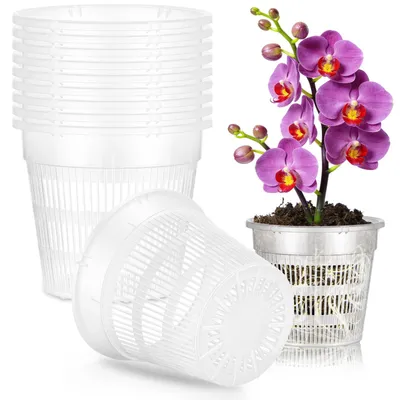 Productafbeelding van Transparante orchideeënpot, 11 cm, set van 10 stuks