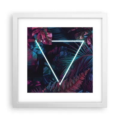 Produktbild von Gerahmtes Poster - Weißer Rahmen - Leuchtend Dreieck Blätter - 30x30 cm - Wand Bild - Wanddeko - Wandbilder - Kunstposter - Wandposter - Bilderrahmen - Bilder - Kunstdruck - P2WAC30x30-4563