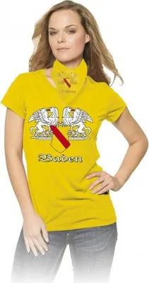 Produktbild von T-Shirt uni mit Aufdruck - BADEN - 09414 gelb - Gr. S-XXL Größe - M