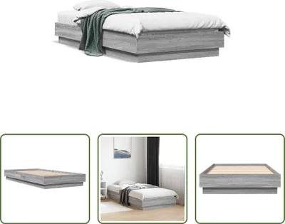 Produktbild von The Living Store Bettgestell Grau Sonoma 90x190 cm Holzwerkstoff