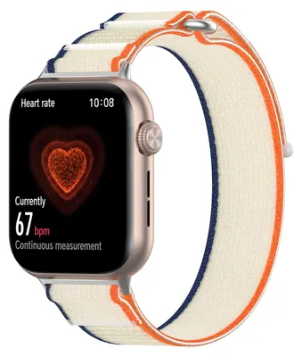 Image de Pour Honor Watch 5 Nylon Boucle élastique Fermeture velcro Bracelet de remplacement Blanc