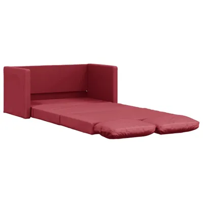 Produktbild von Bodensofa mit Schlaffunktion Weinrot 112x174x55 cm Kunstleder