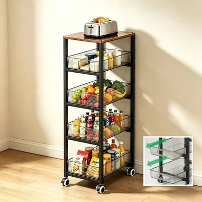 Productafbeelding van Solidchoice - 5-Laags Mobiele Opbergorganizer met Wielen