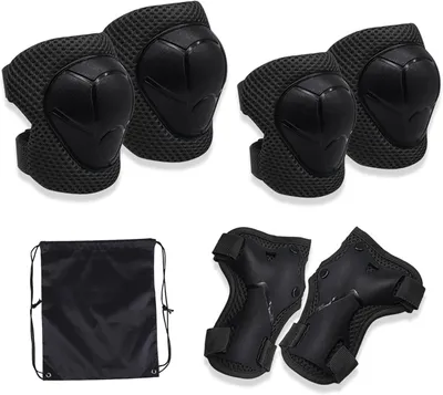 Imagen del producto de Protector para niños, juego de 6 piezas, incluye protectores para rodillas, codos y muñecas, ajustables, para patinaje en línea
