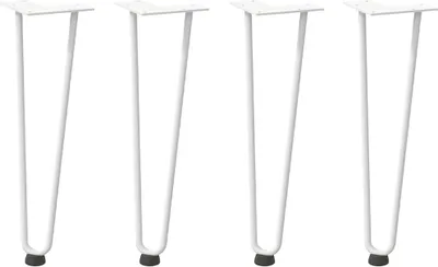 Immagine prodotto di Gambe a forcina per tavolino 4 pz bianche 42 cm in acciaio massiccio