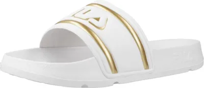 Produktbild von Fila Damen Badeschuhe Badelatschen Badeschlappen Slipper Morro Bay, Farbe:Weiß, Artikel:-13069 white gold, Schuhgröße:EUR 38