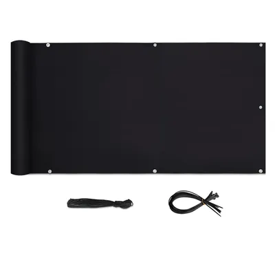 Produktbild von Sekey Balkon Sichtschutz PES Blickdichte Wetterfest Windschutz Schwarz, 75x500 cm