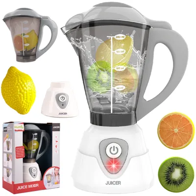 Image de MalPlay Blender Mixer Jouet à main, Lumière & Son, Fruits x3 pièces, Cuisines de jeu, Jouets de cuisine Blender, Enfants à partir de 3 ans