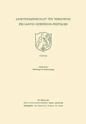 Produktbild von Rechtsfragen der Mitbestimmung