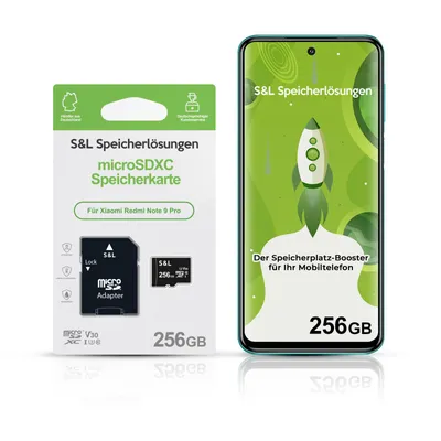 Produktbild von microSD Speicherkarte S&L für Xiaomi Redmi Note 9 Pro - Speicherkapazität: 256 GB