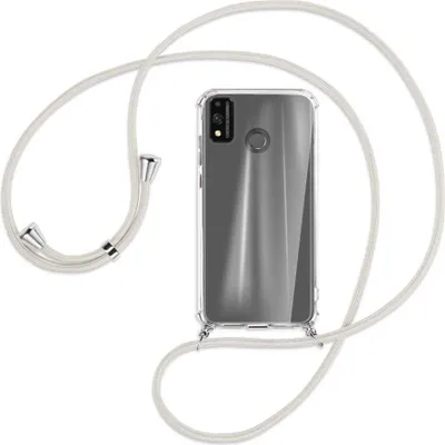 Produktbild von Handykette Backcover-Schutzhülle mit Band (Metall silberfarben) für Honor 9X Lite - broken white