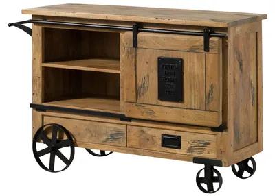 Produktbild von MASSIVMOEBEL24.DE Serviertisch Mango 120x45x85 natur lackiert RAILWAY #197