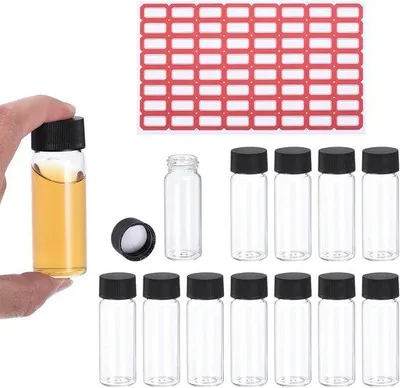 Produktbild von Set von 25 kleinen durchsichtigen Glasfläschchen mit Schraubverschluss - 30 ml