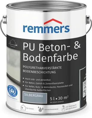 Produktbild von Remmers PolyurethanBeton- & Bodenfarbe silbergrau 5 l, Beton- und Bodenfarbe