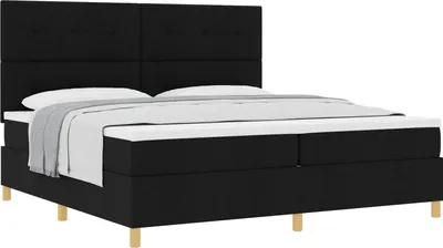 Immagine prodotto di Letto a molle con materasso nero 200 x 200 cm in tessuto