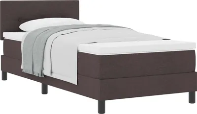 Produktbild von vidaXL Boxspringbett mit Kopfteil Dunkelbraun 80 x 200 cm Stoff