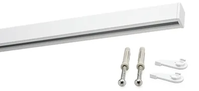 Produktbild von Gardinenschiene Innenlauf auf Maß 1-läufig Weiß - Serie Square – 60cm